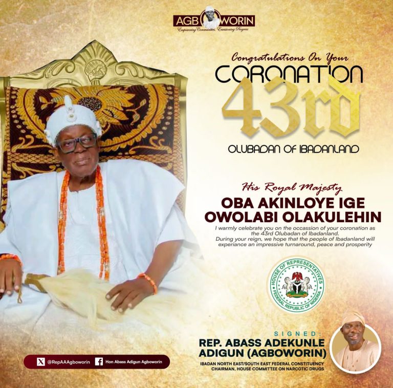 Read more about the article Coronation: Agboworin Congratulates Oba Olakulehin, CCII, Hails Makinde for Upholding Tradition of Ibadanland